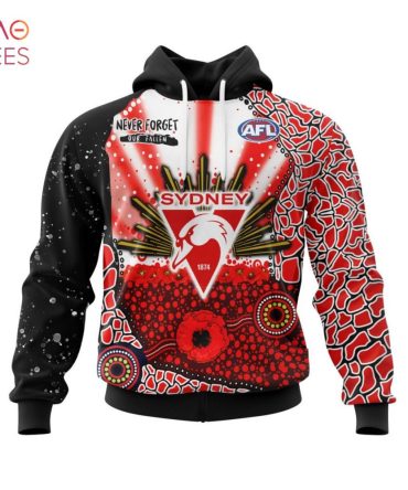 Afl Sydney Swans, Specialized Anzac Jersey Concepts 3D Hoodie