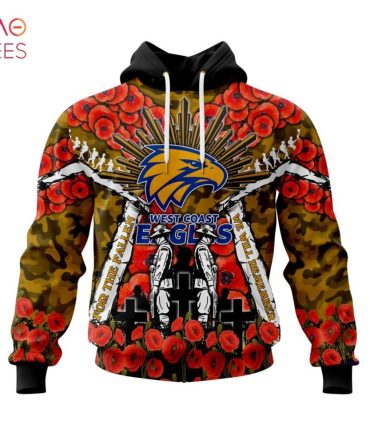 Afl West Coast Eagles, Specialized 2022 Anzac Jersey Concepts 3D Hoodie