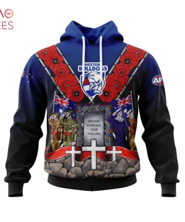 Afl Western Bulldogs, Specialized 2022 Anzac Jersey Concepts 3D Hoodie Limited Edition