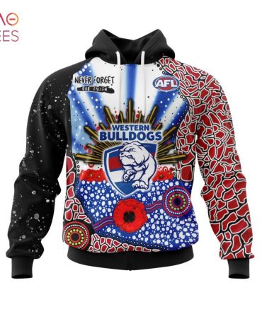 Afl Western Bulldogs, Specialized Anzac Jersey Concepts 3D Hoodie