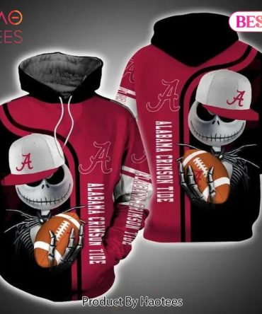 Alabama Crimson Tide And Jack Skellington 3D Hoodie Alabama Crimson Tide Gifts For Her