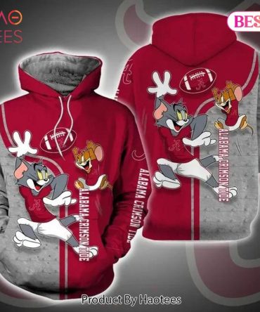 Alabama Crimson Tide Ft. Tom And Jerry 3D Hoodie Alabama Crimson Tide