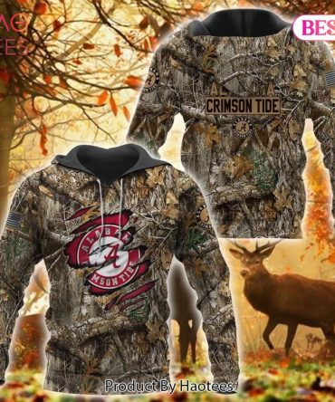 Alabama Crimson Tide Hunting Camo 3D Hoodie Cool Alabama Crimson Tide Gifts