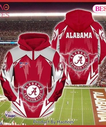 Alabama Crimson Tide Lightning 3D Hoodie Ncaa Football Gifts