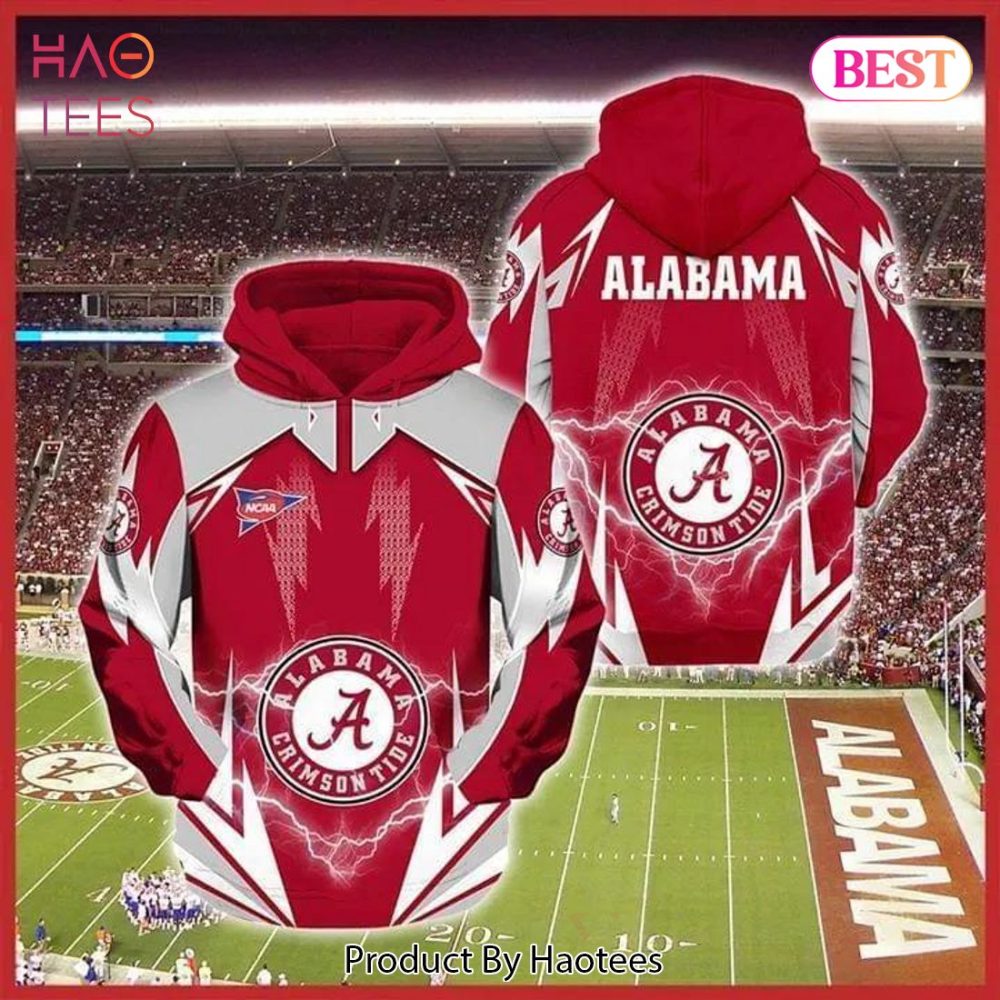 Alabama Crimson Tide Lightning 3D Hoodie Ncaa Football Gifts