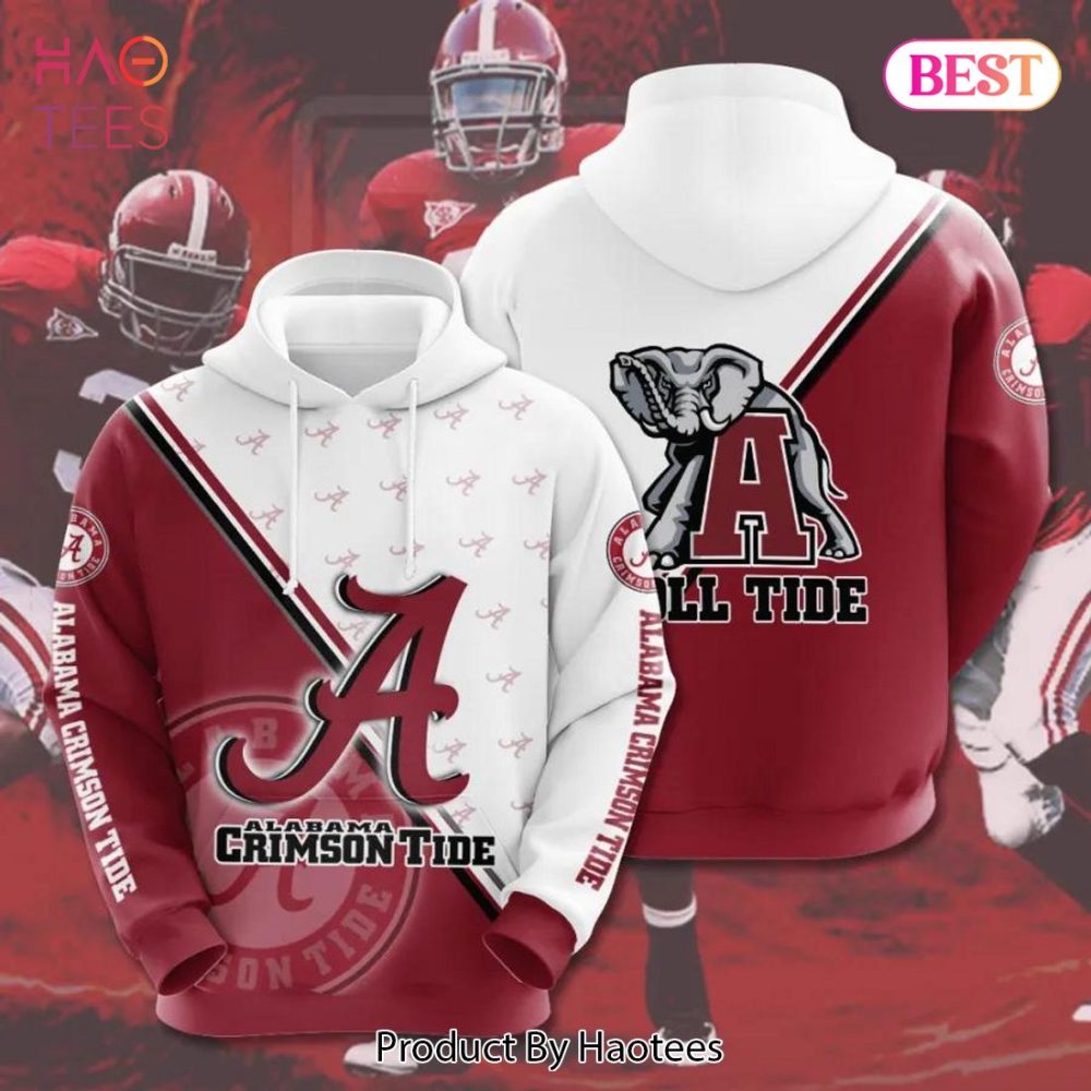 Alabama Crimson Tide Many Logo 3D Hoodie Ncaa Cheer Gifts