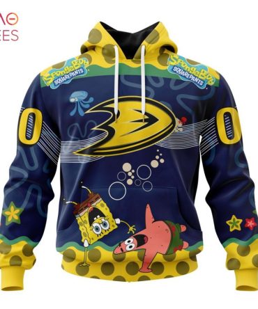 Anaheim Ducks, Specialized Jersey With Spongebob 3D Hoodie