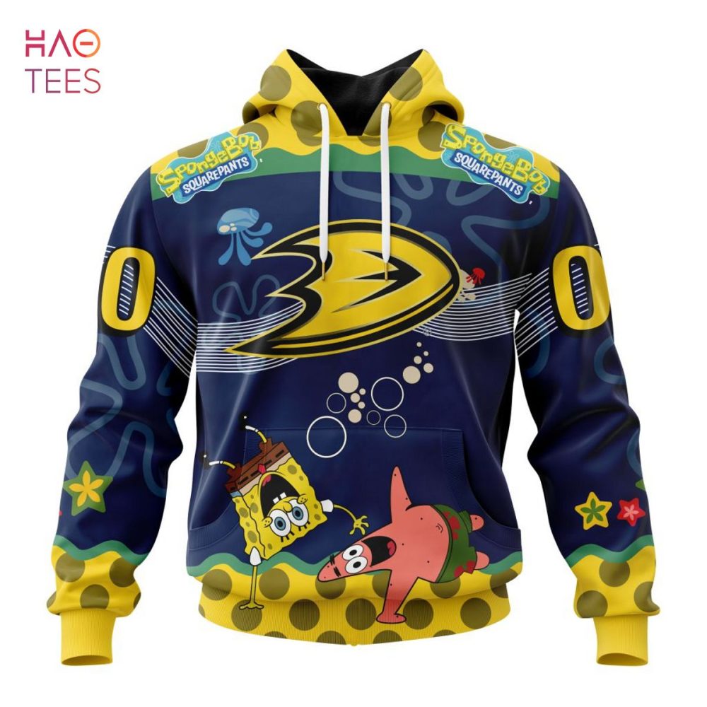 Anaheim Ducks, Specialized Jersey With Spongebob 3D Hoodie