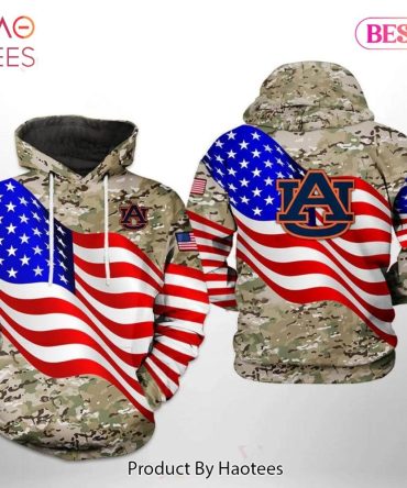 Auburn Tigers Flag American Camo Veteran 3D Hoodie Ncaa Cheer Gifts