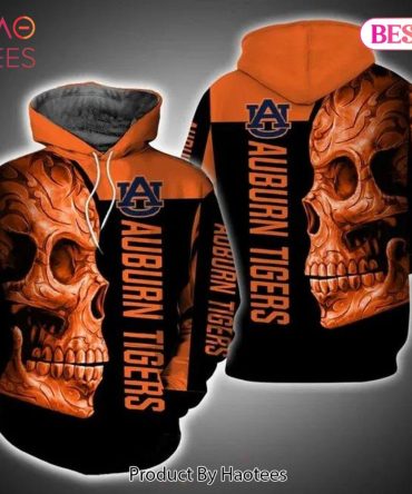 Auburn Tigers Skull 3D Hoodie College Baseball Apparel