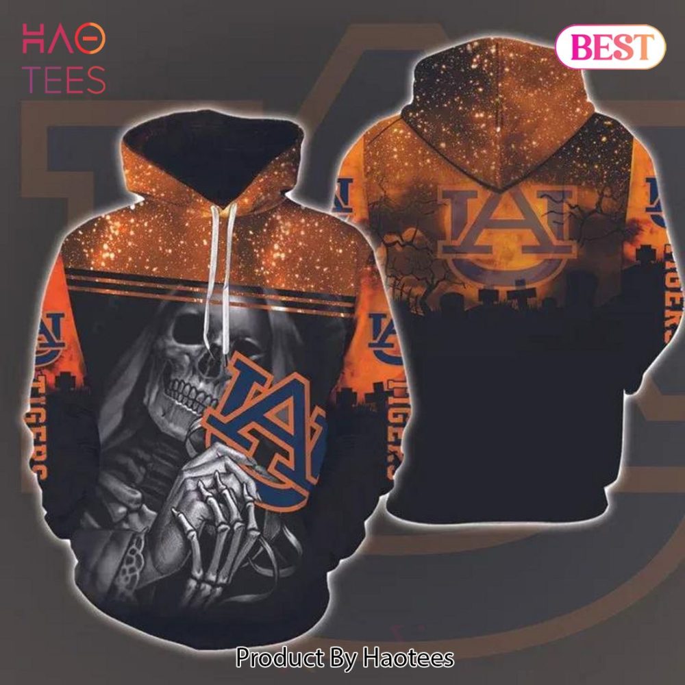 Auburn Tigers Skull Death Halloween 3D Hoodie Auburn Tigers