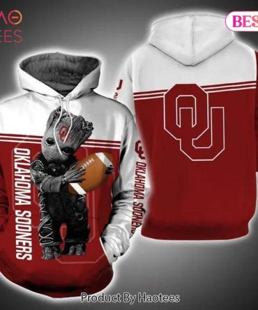 Baby Groot Hug Ball Oklahoma Sooners 3D Hoodie Ncaa Basketball Gifts