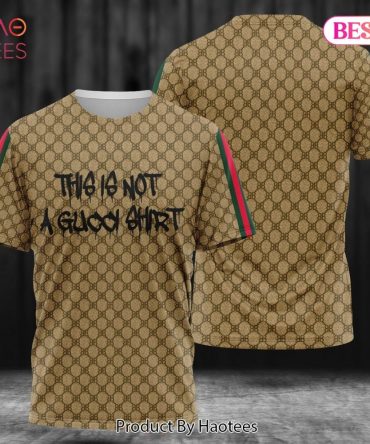 Gucci Brown Color Full Printing 3D T-Shirt Limited Edition