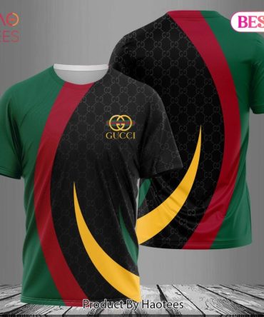 Gucci Green Black Mix Red Gold Brand 3D T-Shirt