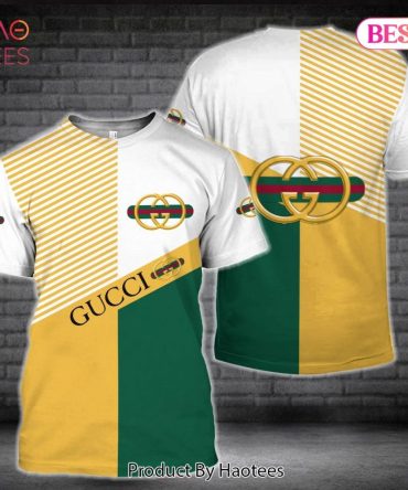 Gucci Brand Gold Mix Color 3D T-Shirt Limited Edition