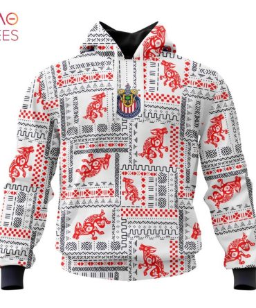Liga Mx C.D. Guadalajara, Specialized Team Jersey With Aztec Design 3D Hoodie Limited Edition