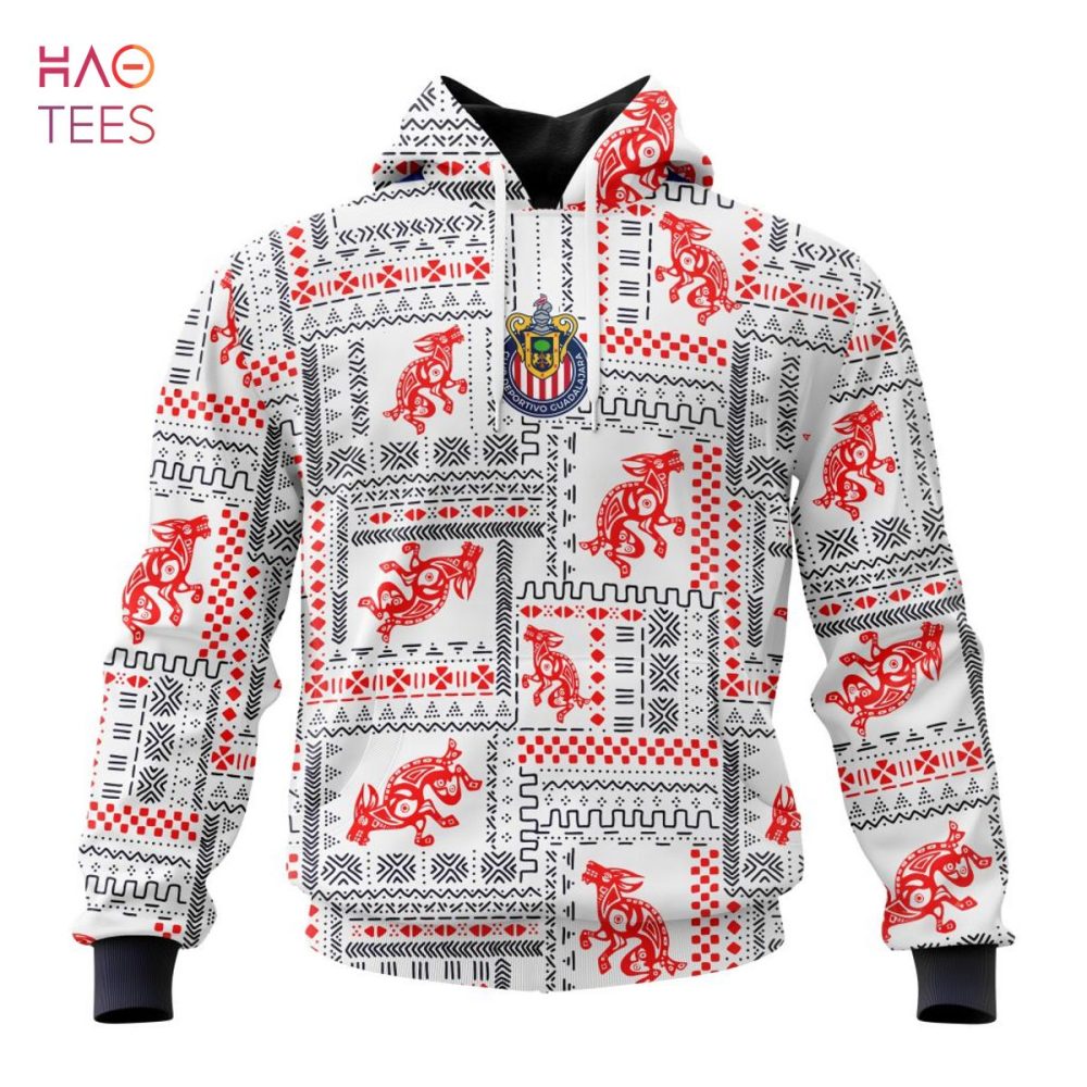 Liga Mx C.D. Guadalajara, Specialized Team Jersey With Aztec Design 3D Hoodie Limited Edition