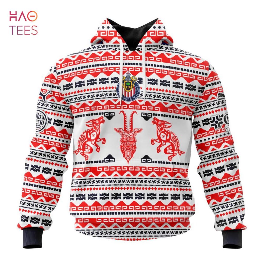 Liga Mx C.D. Guadalajara, Specialized Team Jersey With Aztec Design 3D Hoodie