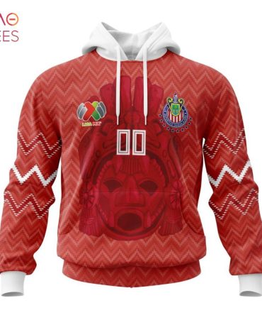 Liga Mx C.D. Guadalajara, Specialized Team Jersey With Maya Design 3D Hoodie