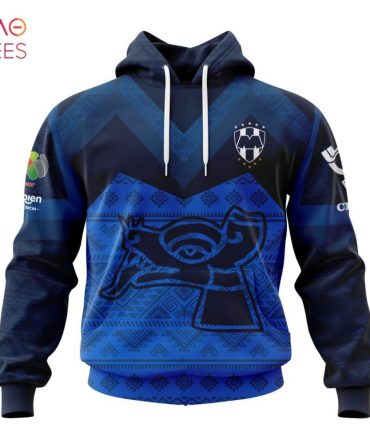 Liga Mx C.F. Monterrey, Specialized Team Jersey With Aztec Design 3D Hoodie Limited Edition