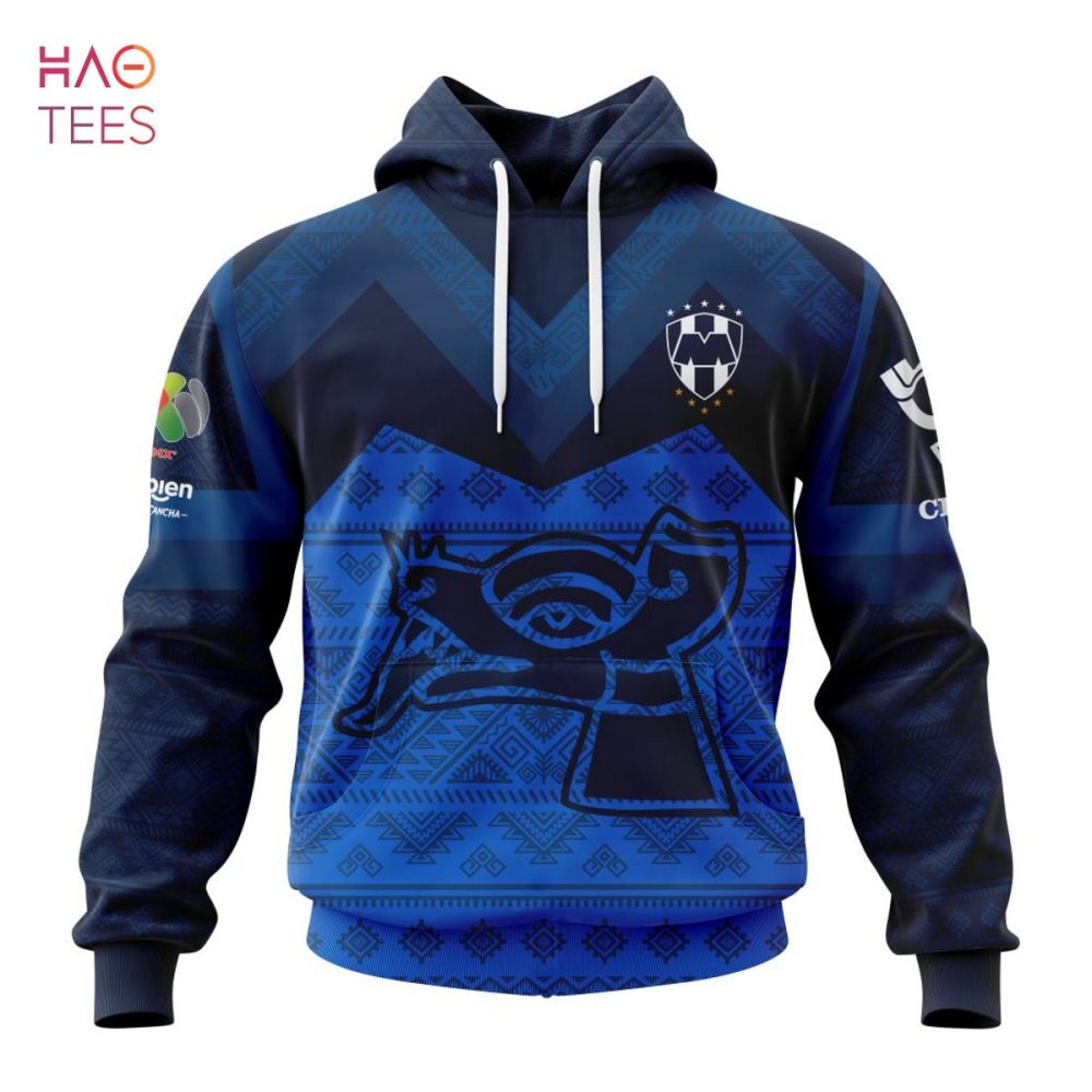 Liga Mx C.F. Monterrey, Specialized Team Jersey With Aztec Design 3D Hoodie Limited Edition