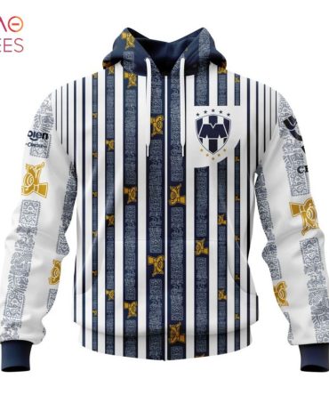 Liga Mx C.F. Monterrey, Specialized Team Jersey With Aztec Design 3D Hoodie Pod Design