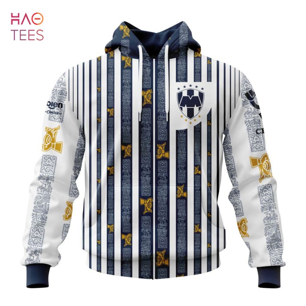 Liga Mx C.F. Monterrey, Specialized Team Jersey With Aztec Design 3D Hoodie Pod Design