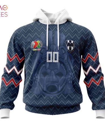Liga Mx C.F. Monterrey, Specialized Team Jersey With Maya Design 3D Hoodie