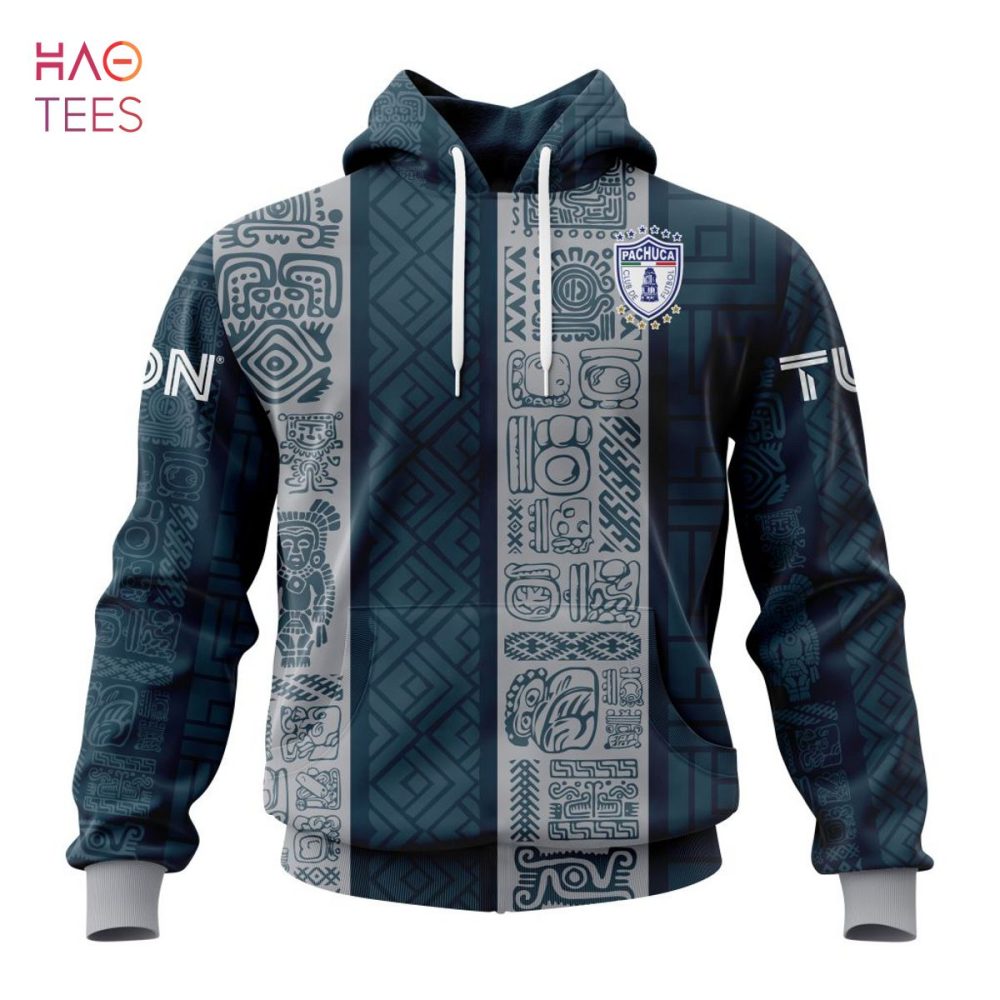 Liga Mx C.F. Pachuca, Specialized Team Jersey With Aztec Design 3D Hoodie Limited Edition