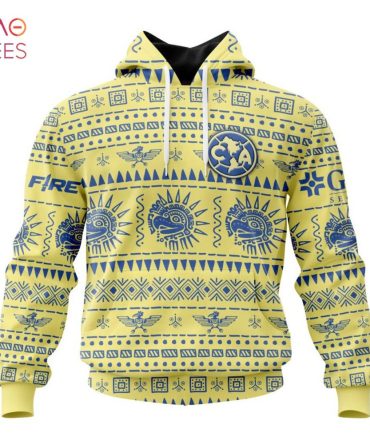 Liga Mx Club América, Specialized Team Jersey With Aztec Design 3D Hoodie