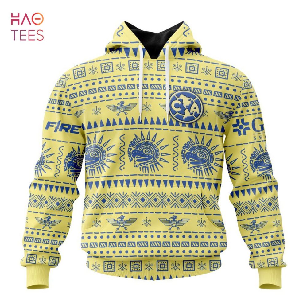 Liga Mx Club América, Specialized Team Jersey With Aztec Design 3D Hoodie