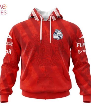 Liga Mx Club Puebla, Specialized Team Jersey With Aztec Design 3D Hoodie