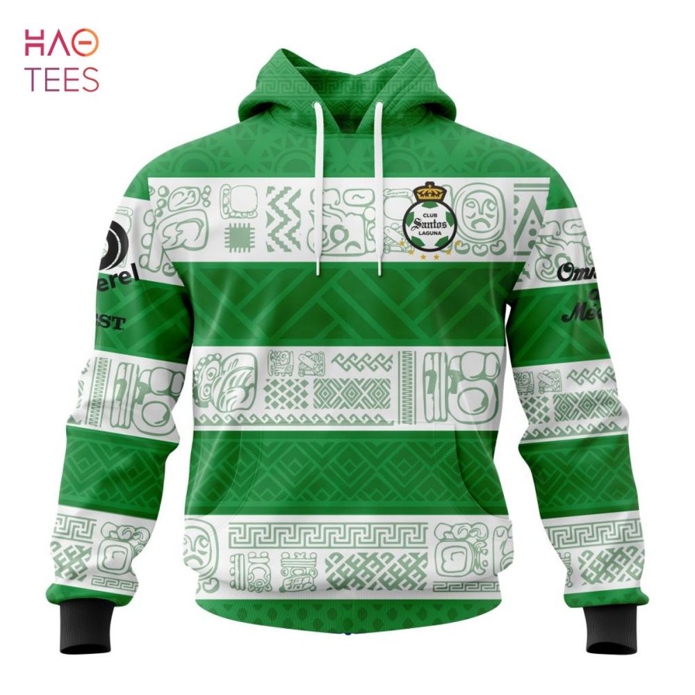 Liga Mx Santos Laguna, Specialized Team Jersey With Aztec Design 3D Hoodie Pod Design