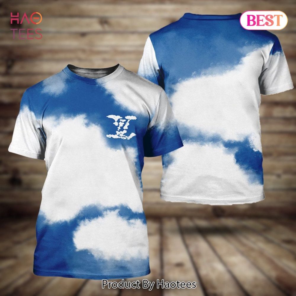 Louis Vuitton Blue Tie Dye Brand 3D T-Shirt Limited Edition