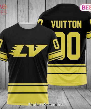 Louis Vuitton Brand Black Gold 3D T-Shirt All Over Printed