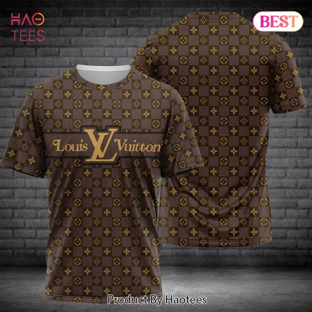 Louis Vuitton Brand Brown Color 3D T-Shirt Limited Edition
