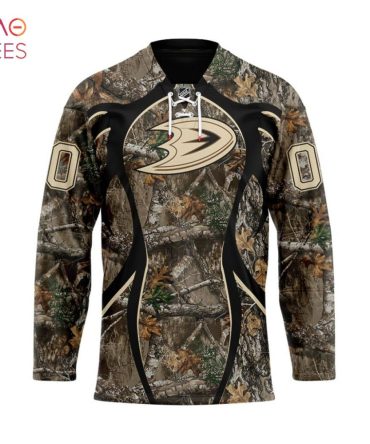 Nhl Anaheim Ducks, Hunting Realtree Camo Hockey Jersey 3D Hoodie