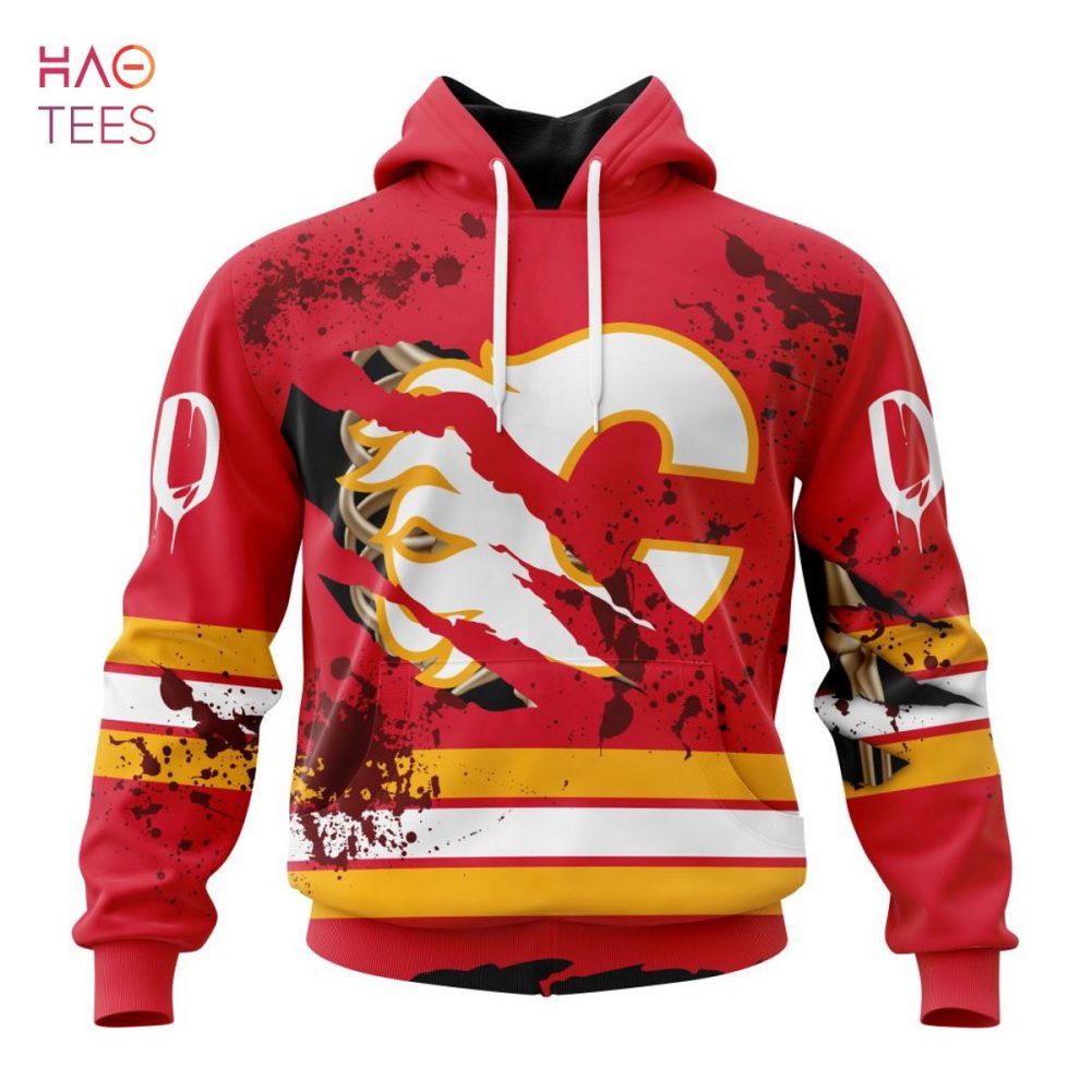 Nhl Calgary Flames, Specialized Design Jersey With Your Ribs For Halloween 3D Hoodie