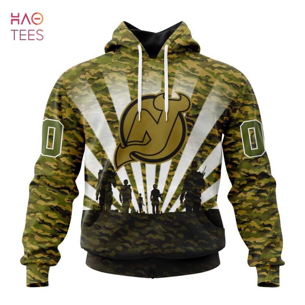 Nhl New Jersey Devils Special Military Camo Kits For Veterans Day And Rememberance Day 3D Hoodie
