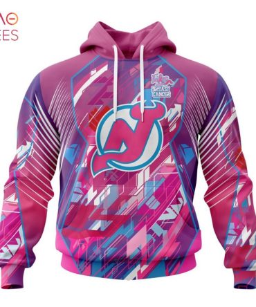 Nhl New Jersey Devils, Specialized Design I Pink I Can! Fearless Again Breast Cancer 3D Hoodie