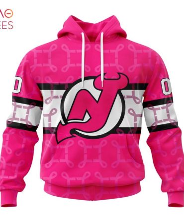 Nhl New Jersey Devils, Specialized Design I Pink I Can! In October We Wear Pink Breast Cancer 3D Hoodie
