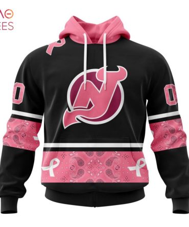 Nhl New Jersey Devils, Specialized Design In Classic Style With Paisley! In October We Wear Pink Breast Cancer 3D Hoodie