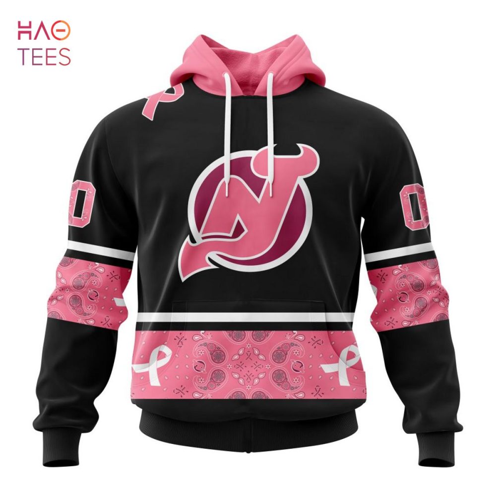 Nhl New Jersey Devils, Specialized Design In Classic Style With Paisley! In October We Wear Pink Breast Cancer 3D Hoodie