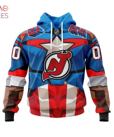 Nhl New Jersey Devils X Captain America Specialized Design For Father Day 3D Hoodie