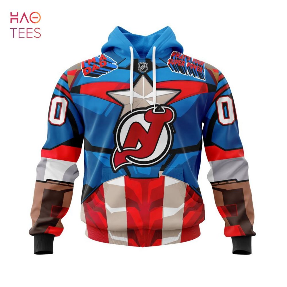 Nhl New Jersey Devils X Captain America Specialized Design For Father Day 3D Hoodie