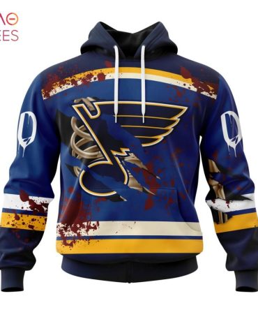 Nhl St. Louis Blues, Specialized Design Jersey With Your Ribs For Halloween 3D Hoodie