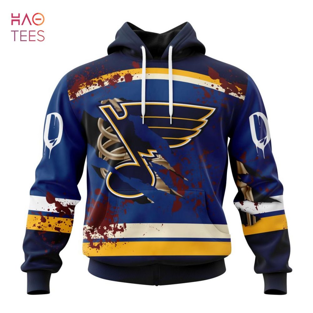 Nhl St. Louis Blues, Specialized Design Jersey With Your Ribs For Halloween 3D Hoodie