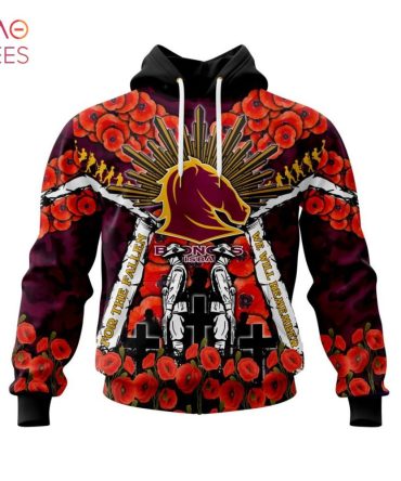 Nrl Brisbane Broncos, Specialized 2022 Anzac Jersey Concepts 3D Hoodie - Ea11