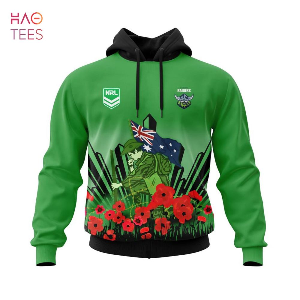 Nrl Canberra Raiders, Specialized 2022 Anzac Jersey Concepts 3D Hoodie