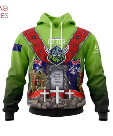 Nrl Canberra Raiders, Specialized Anzac Jersey Concepts 3D Hoodie